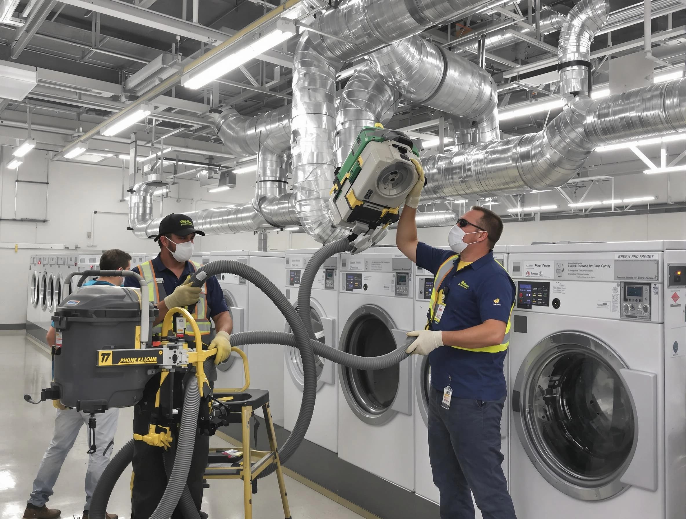 Citrus Park Dryer Vent Cleaning team cleaning large-scale industrial dryer vent systems at a facility in Citrus Park